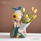 Home Decor Girl Figurine Resin Sculpture Abstract Art Room Decor Nordic Decoration Home Living Room Decoration Accessories Gifts